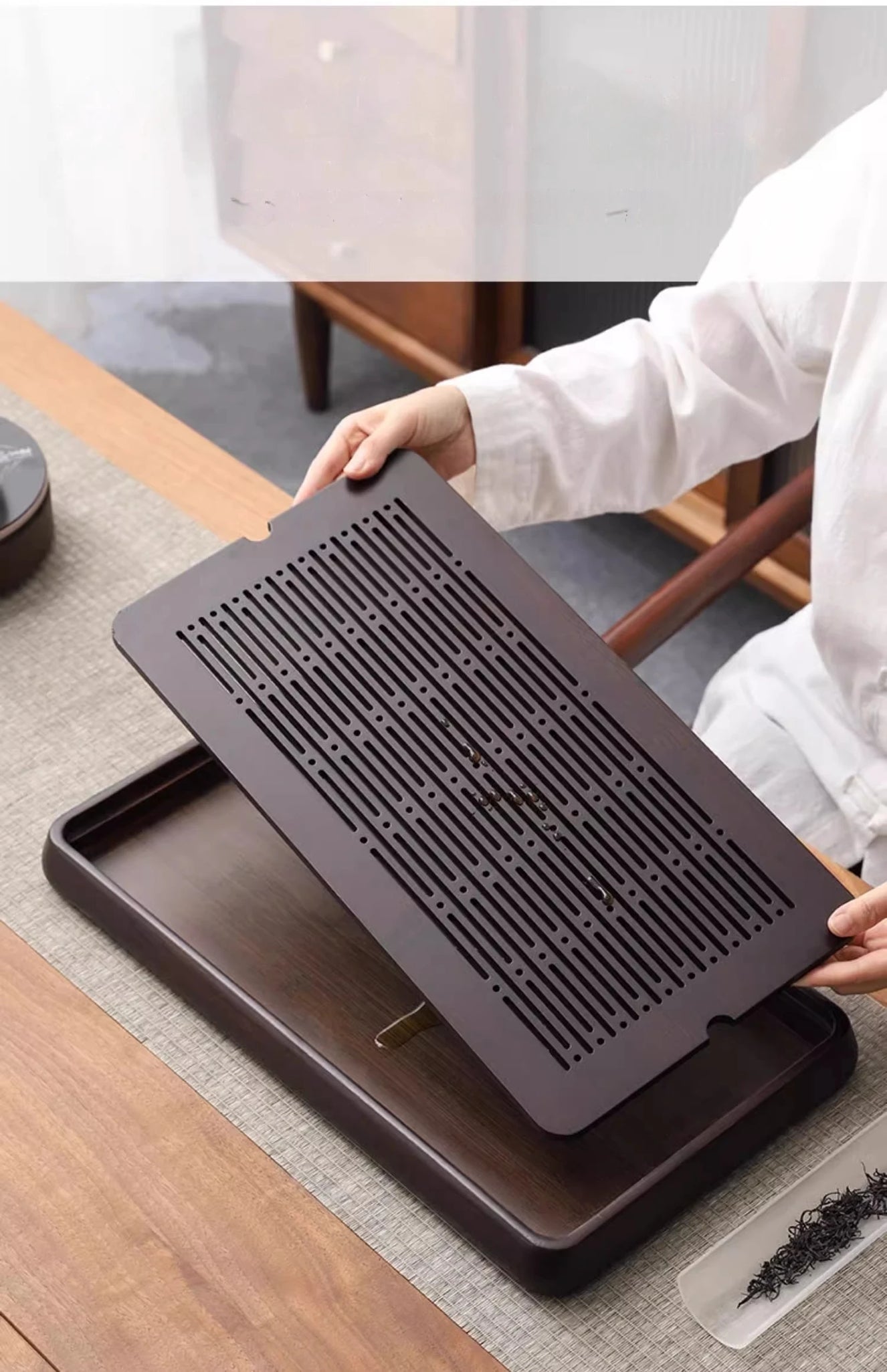 Home And Kitchen Wooden Tray Rectangle Bamboo Tea Tray For Chaban Tea Table Coffee And Tea Tools  Decorative Tray