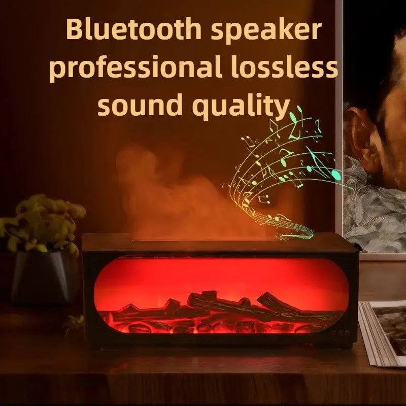 Simulated fireplace charcoal fire humidifier with Bluetooth stereo multifunctional aromatherapy silent fog air humidifier home