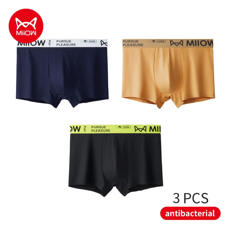 3-Pack Men’s Cotton Graphene Boxers – Soft, Antibacterial, 4XL Underwear