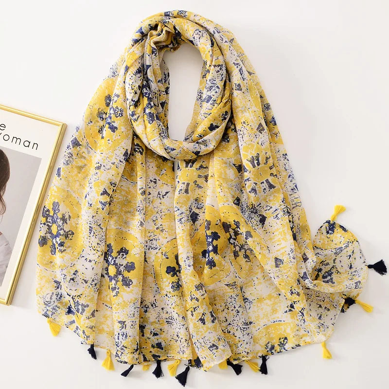 Bandannas Designer Scarf Luxury Scarves Woman Scarf Elegant Women's Shawls For Cotton Veils Bandana Brand