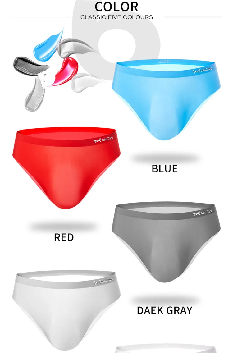 3-Pack Men’s Ice Silk Breathable Transparent Briefs – Thin & Lightweight