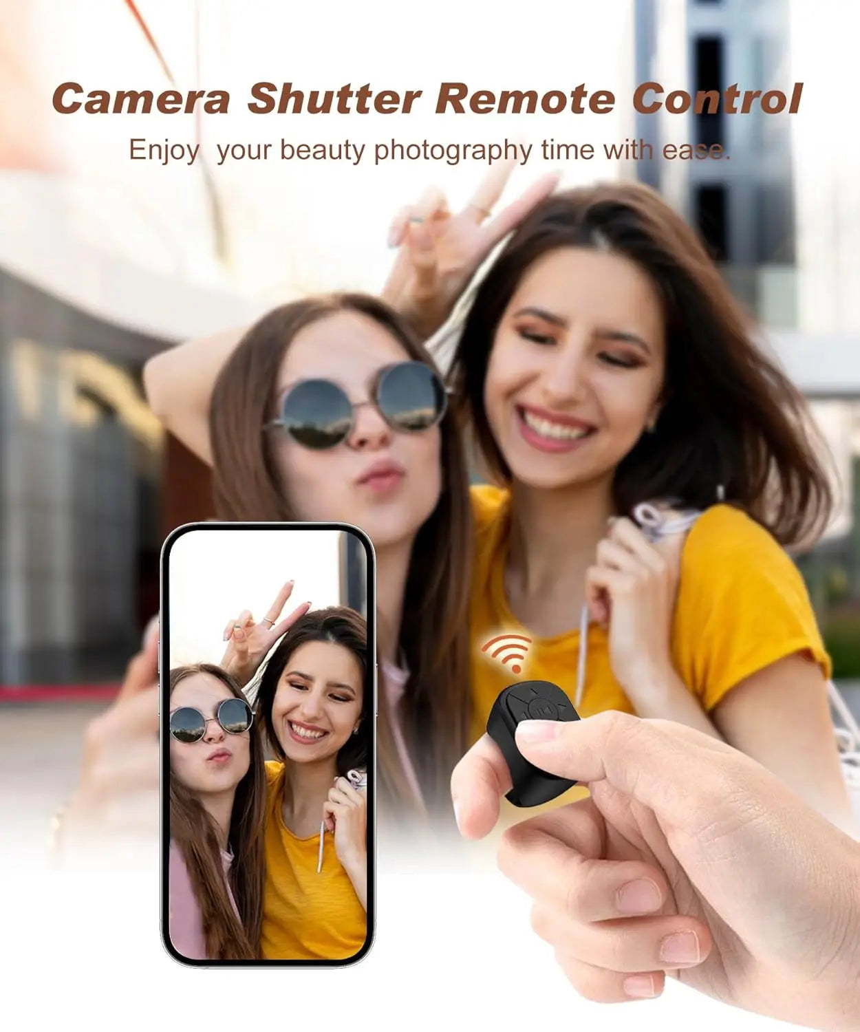 Tiktok Scrolling Ring Tiktok Remote Control Is Suitable for Iphone, iPad Bluetooth Page Turning Ring Roller, Both Camera Shutter, Short Video and Music Remote Control Function, Compatible with Ios and Android Phones