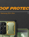 for Samsung Galaxy S24 S23 Ultra Case Bulit-in Screen Protector & Slide Camera Cover Phone Case with Kickstand Belt-Clip