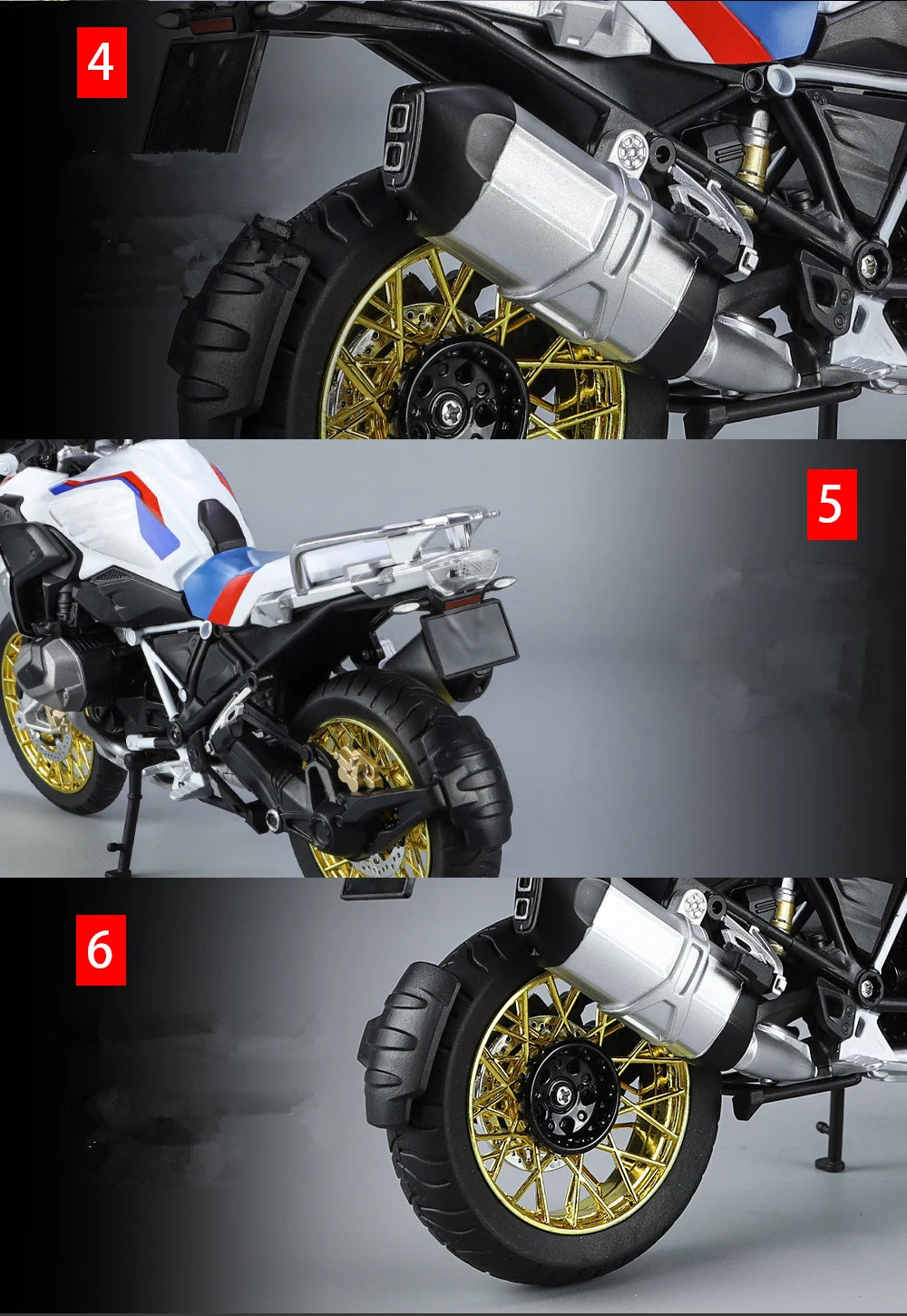 Diecast R1250 GS Adventure Motorcycle Model 1 to 9 Scale