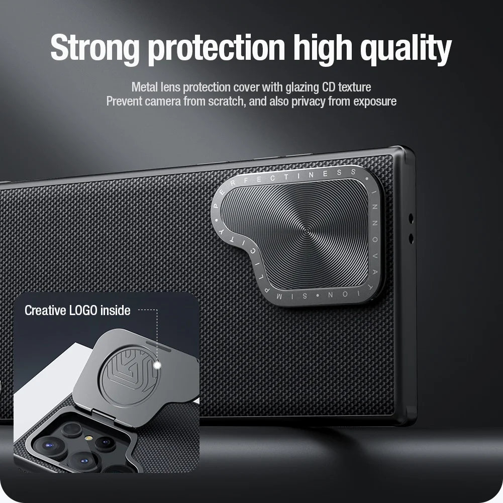 Nylon Texture do Prop Magnetic Case For Samsung Galaxy S24 Ultra Case Fiber Camera Flip Bracket Shockproof Back Cover