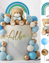 1 Set Pink Bear Cake Toppers Boho Rainbow Nude  Pink Balls Cake Decorations for Birthday Baptism  Shower Party Favor