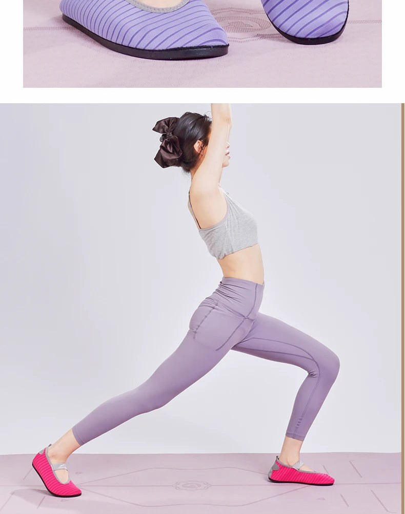 Indoor Fitness Non-slip Soft-soled Yoga Shoes Women's Rope Jumping Mute Stretching Pilates Training Shoes