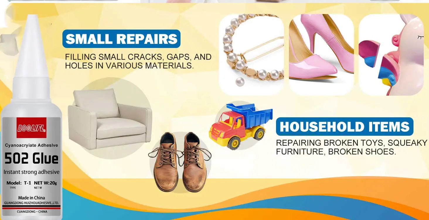 1-5pcs 502 Super Glue, Instant Glue, Quick Drying Cyanoacrylate Glue, Leather, Rubber, Wood, Metal, Glass, Strong Bonding, Liquid Glue Tool, 20ml, Long Lasting Sticky, No Turning White