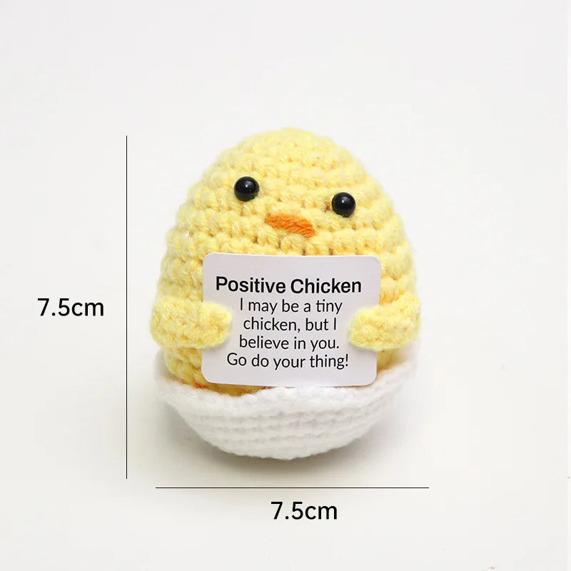 3 Pcs Positive Crochet Hedgehog Doll with Affirmation Card Home Room Decoration Funny Handmade Plush Doll Ornaments Christmas Gifts