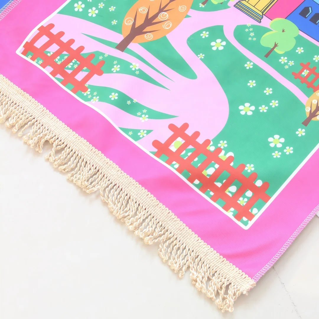 Muslim Prayer Rug Beads Cylinder Box Set Janamaz Sajadah Children Prayer Mat Islamic Gift for Ramadan Islamic