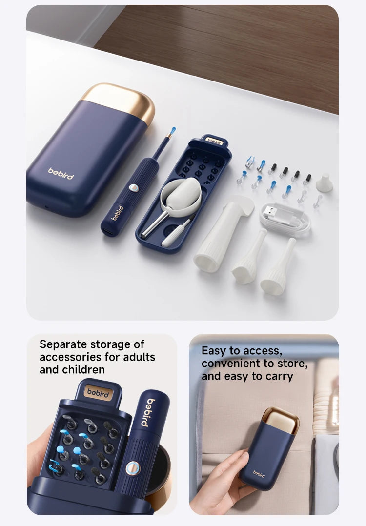 White Ear Sight Plus R37R I35R|Smart Visual Ear Cleaner/Bendable Rod|All-in-1 Safe Earwax Removal Kit