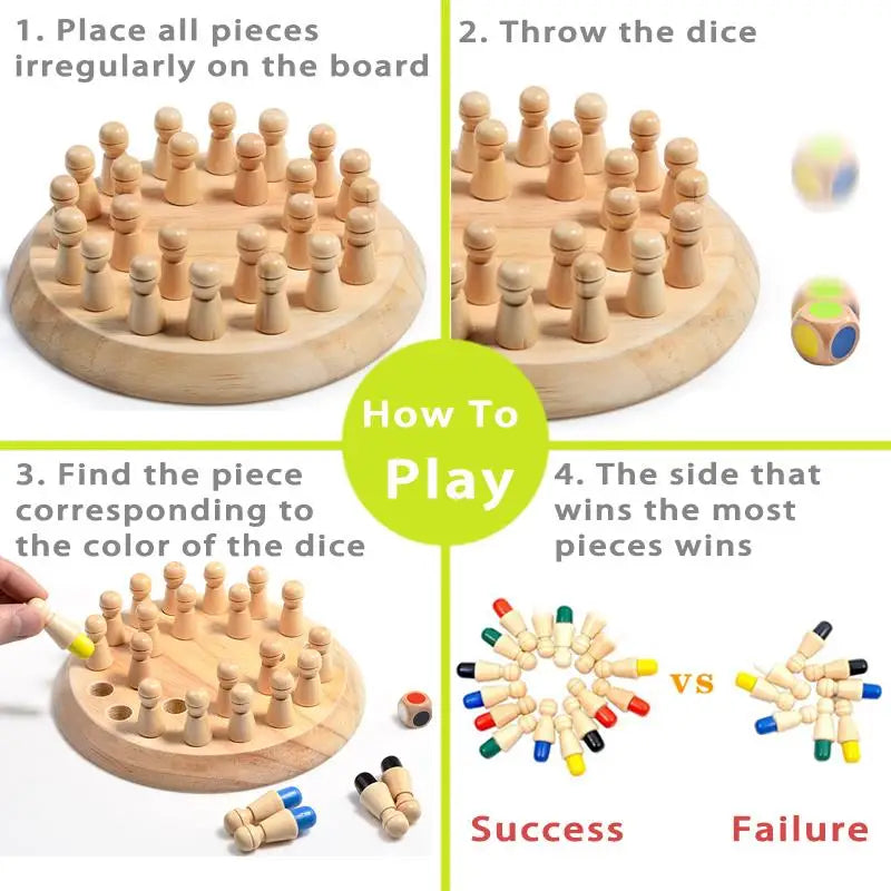 Wooden Colour Memory Matching Board Game
