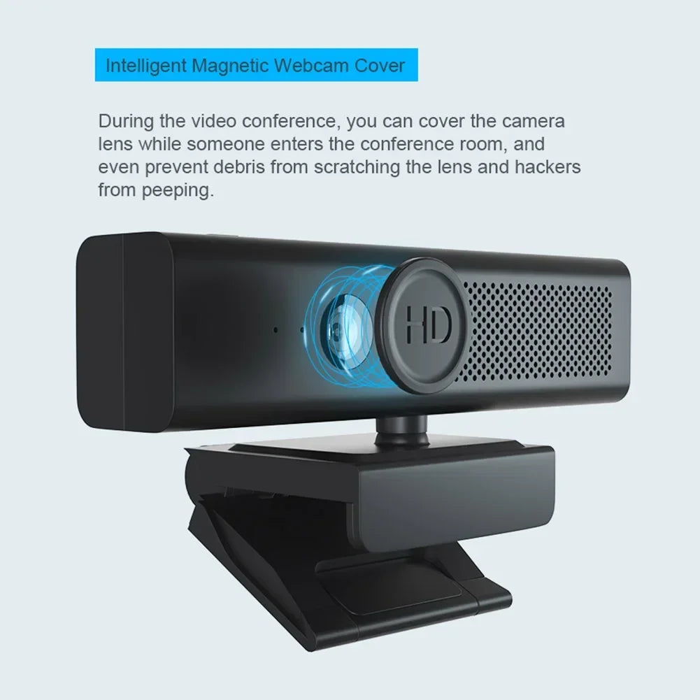 1080P HD Webcam Conference Camera Mini Cam Dual Microphone megnetic Privacy Cover Patented Design for Live Streaming PC Laptop