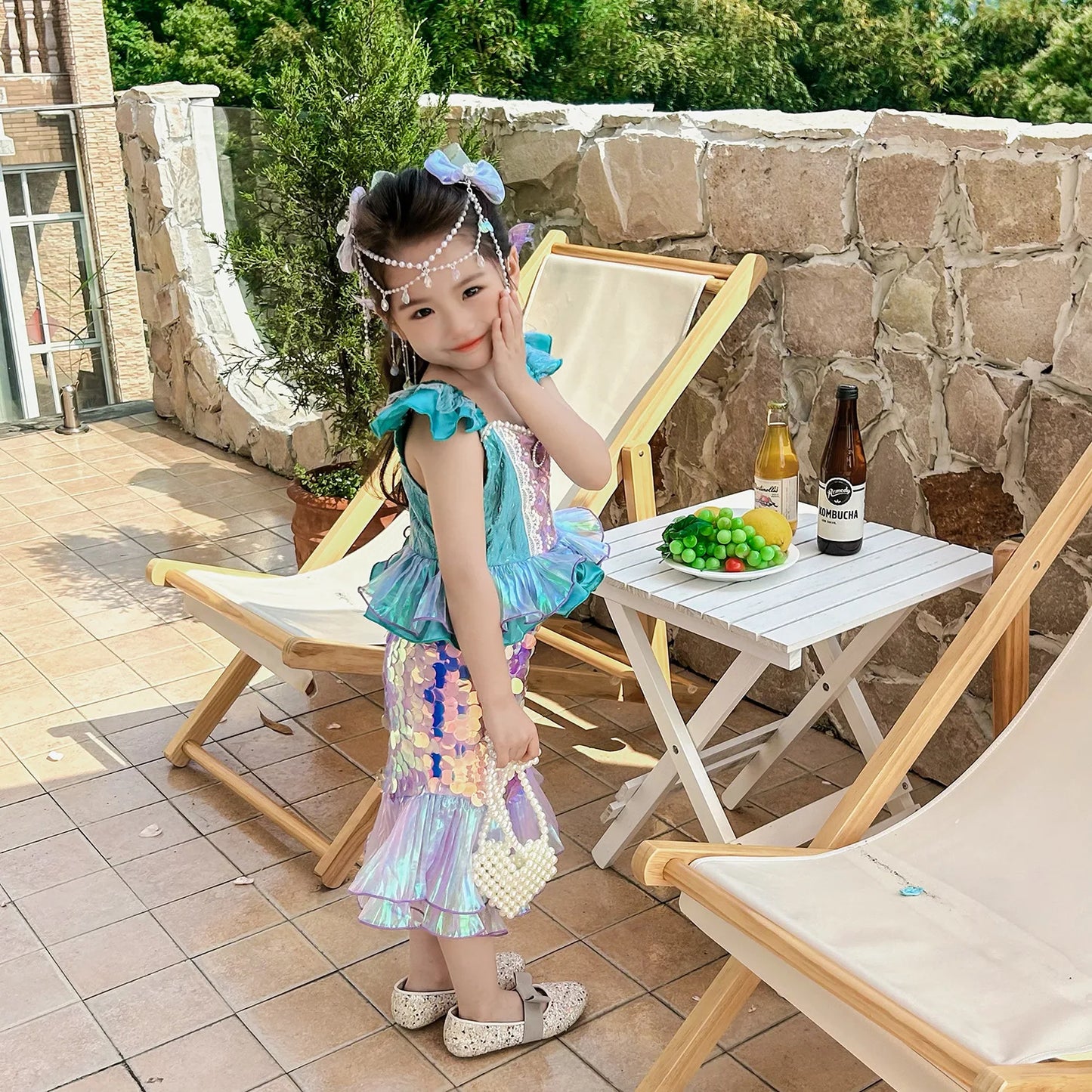 New Girl Dresses Princess Costume Kids Mermaid Cosplay Costume Kids Carnival Birthday Party Prom Costume Party Dresses For girls