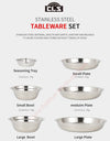 17PCS 22PCS Set Camping Stainless Steel Dinner Dish Durable Outdoor Cooking Picnic Tableware Soup Bowl Trip