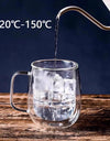 250/400ml Clear Double Wall Glass Cup Home Coffee Milk Mug With Handle Hot Cold Beverage Juice Drinkware Cup Set Of 1/2/4pcs