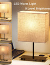 USB Dimmable Japanese Fabric Retro Desktop Table Lamp, Bedside Light  Bedroom Creative Decorative Lamp Reading Books Lighting