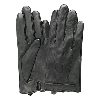 Spring Gloves Men Real Leather Gloves Touch Screen Black Real Sheepskin Thin Warm Driving Gloves