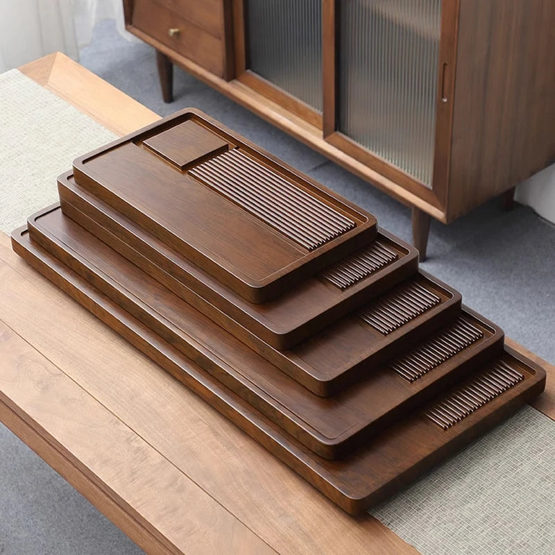 Tea Tray Household Solid Wood Tea Brewing Table Light Luxury High-End Tea Tray Kung Fu Tea Set Office Desk Wooden Tray