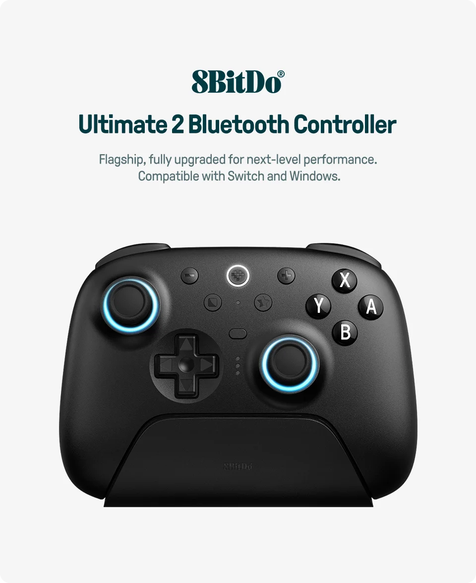 Wireless Gaming Controller with TMR Joysticks Motion Control and Charging Dock for Nintendo Switch and PC