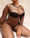 Black Fishnet Bodystocking – Sexy Open-Crotch Lingerie