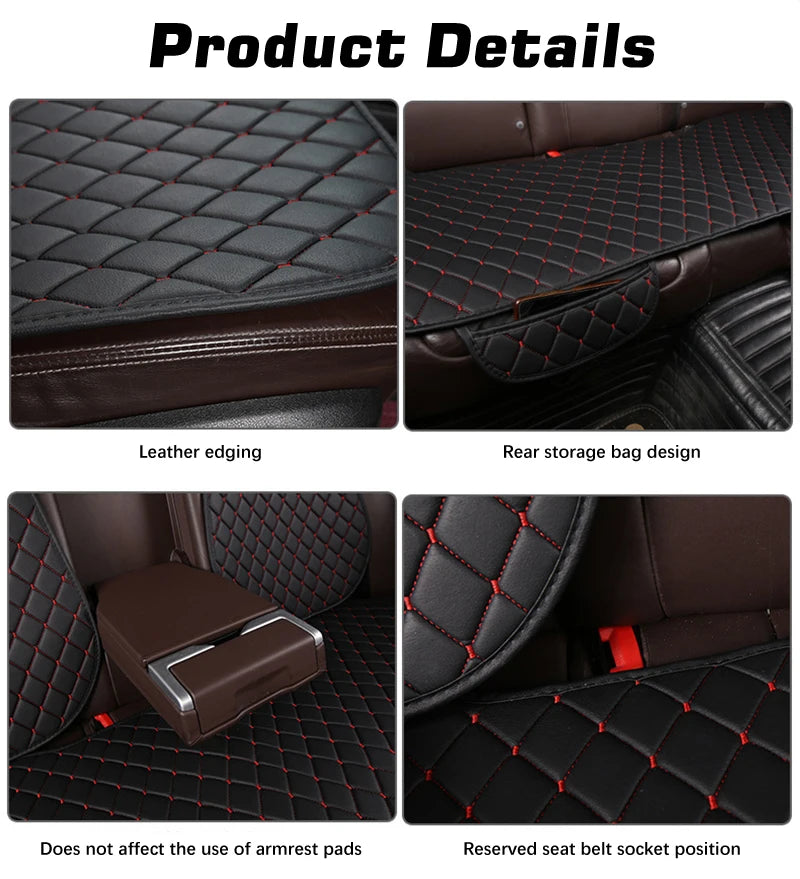 PU Leather Car Seat Cover Seat Back Cushion Minimalism Seat Cushion Universal Wear-resistant and Durable Four Seasons Pad Mat