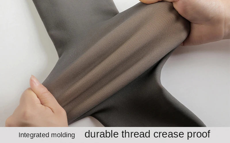 Woman Thermal Stockings Translucent Fleece Leggings Pantyhose Slim Winter Warm Thick Velvet  Streetwear Pants