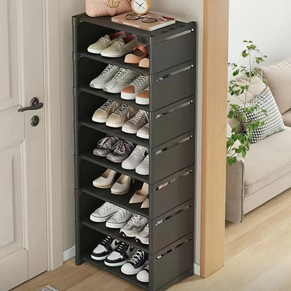 5/6/7/8-Tier Adjustable Shoes Storage Rack Stackable Shoe Cabinet Wall Corner Multiple Layers Modern Freestanding Shoe Organizer