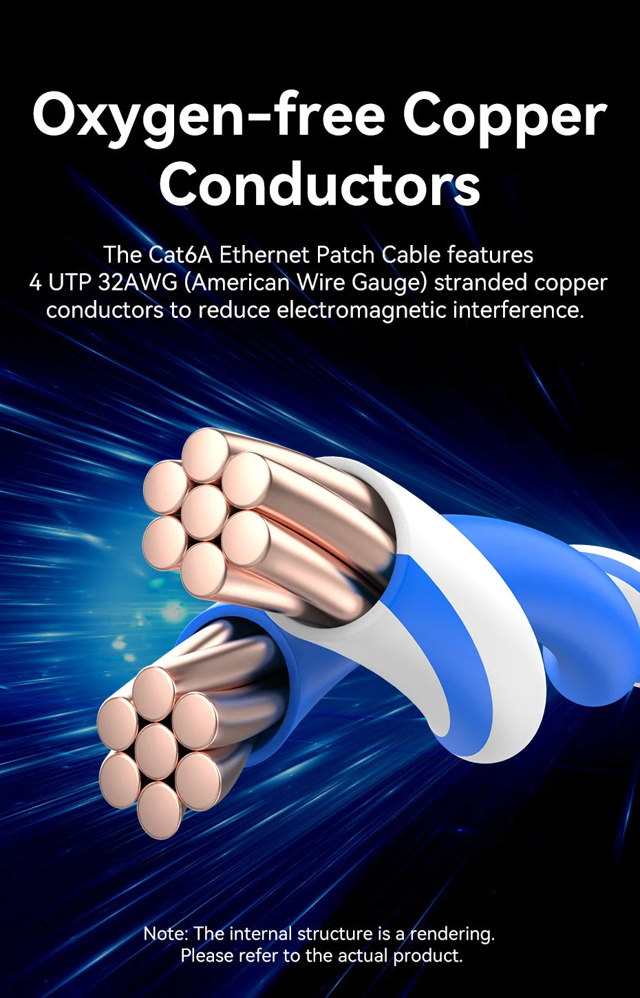 CAT6A Ethernet Cable 10Gbps 90/360 Degree Rotation CAT 6A Slim Networking Internet Lan Cord for PC PS4 Router RJ45 Cable