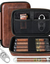 Leather Travel Cigar Humidor with 4 Cigar Tube and Cigar Cutter,Cigar Accessories Gift Set for Men,Lighter not included