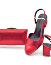 Silver Shoe and Bag Set for Party in Women Shoes and Bags Set for Women Italian African Women Wedding Shoes with Rhinestone