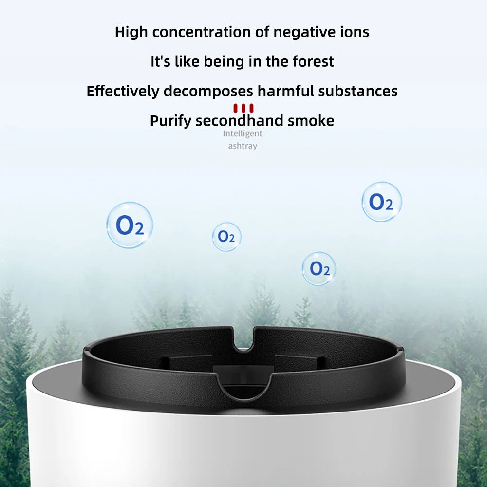 Electronic Smokeless Ashtray Air Purification Anion 360 Degree SurroundAutomatic Smoke Removal Smokeless Aromathera Desk Ornamen