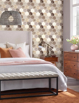 10Pcs 3D Boho Peel and Stick Wall Panel Hexagon Self Adhesive Kitchen Tile Backsplash Thicker Waterproof Wall Sticker