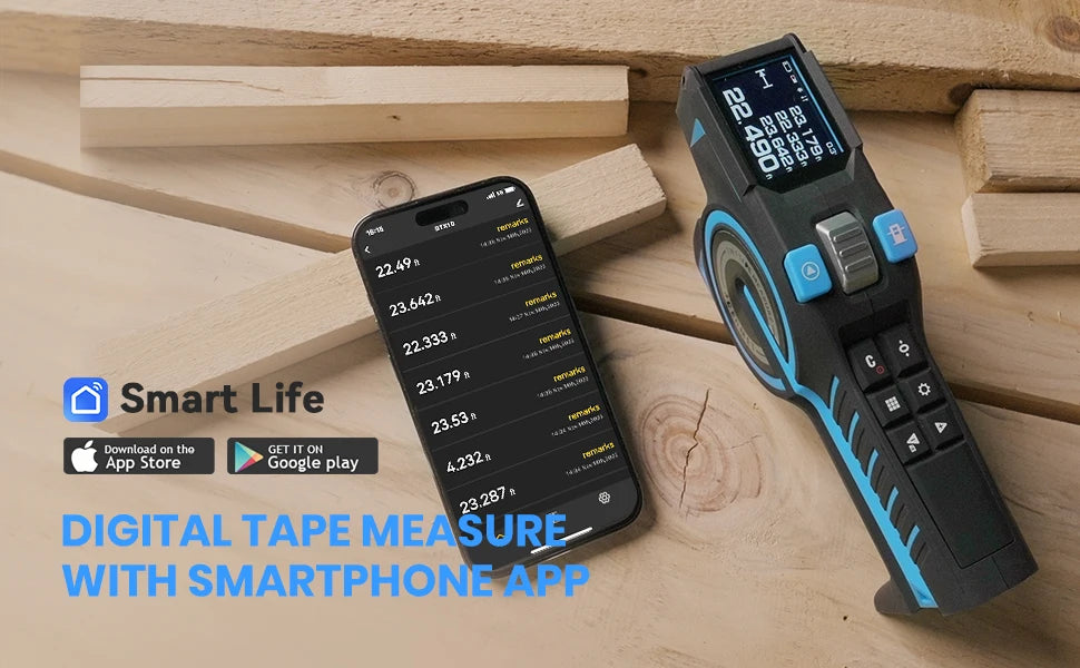 100M Laser Tape Measure Rechargeable Digital Distance Meter with Green Laser Line & IPS Display