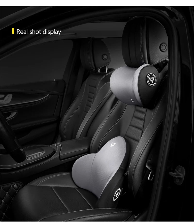 Car Electric Massage Neck Pillow Cushion Vibration Headrest Support Lumbar Seat Back Cushion Vehicle Supplies Travel Assecories