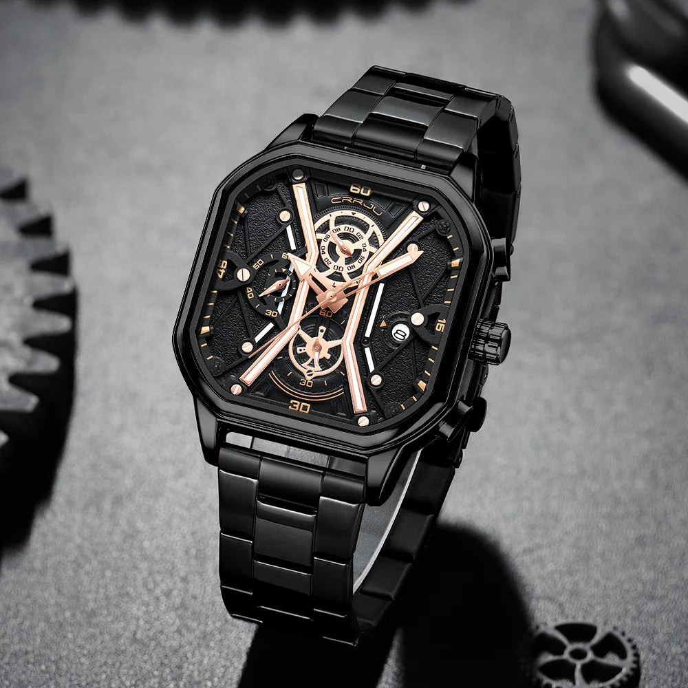 Men Watches Quartz High Quality Stainless Steel Top Brand Luxury Business Waterproof Luminous Chronograph Watch