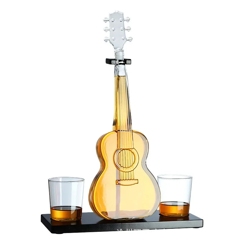 High Borosilicate Glass Wine Bottle Guitar Violin Decanter Wine Set Thickened Transparent Craft Decanter Bottle Decoration