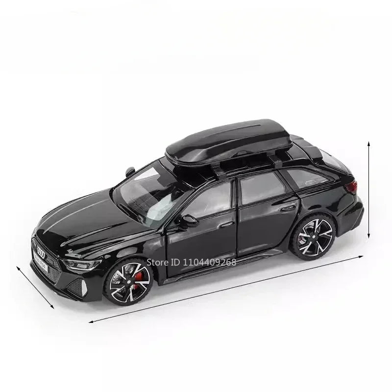 1:32 Scale RS7 RS6 Sports Car Toy Model Light Sound Pull Back Diecast Metal Miniature Vehicles Models Desktop Ornaments