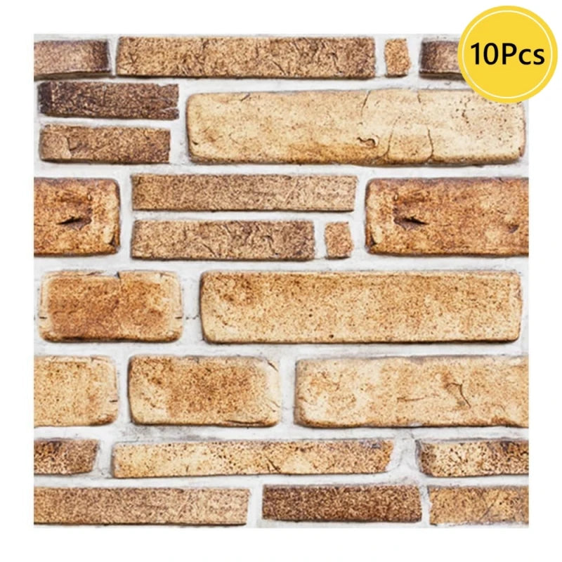10pcs 3D Faux Stone Peel and Stick Wall Panel Self Adhesive Kitchen Tile Backsplash 3D Wall Sticker Tile Sticker 30cm x 30 cm