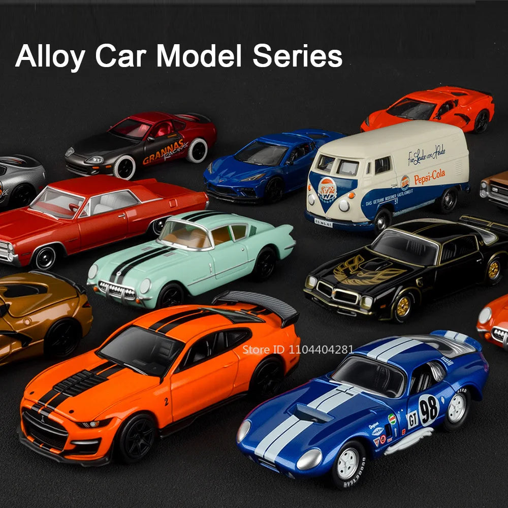 1:64 Scale JDM Corvette GT500 Firebird Daytona Stardust Alloy Diecast Models Toys Series Miniature Cars for 's Toy Gifts