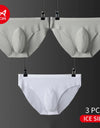 3-Pack Men’s Ice Silk Breathable Transparent Briefs – Thin & Lightweight