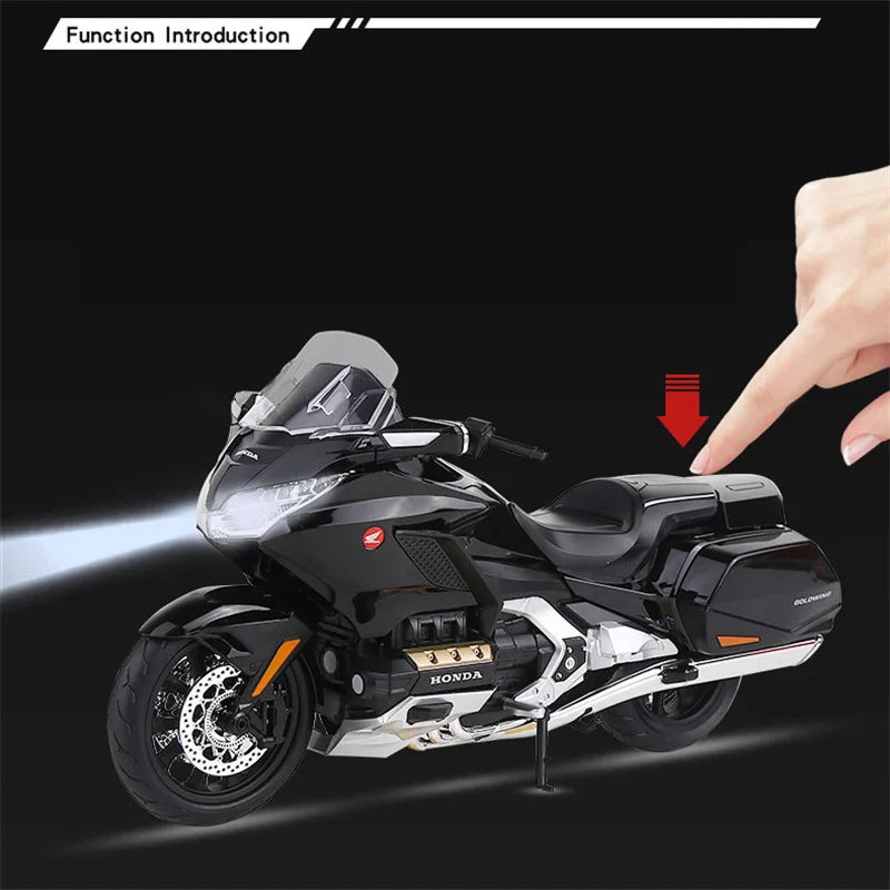 Diecast Honda Gold Wing GL1800 Touring Motorcycle Model 1 to 9 Scale