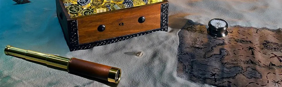 Vintage Pirate Style Monocular Telescope 25x30 Zoomable Pocket Mini Spyglass for Travel Hunting Games Watching Brass Collapsible