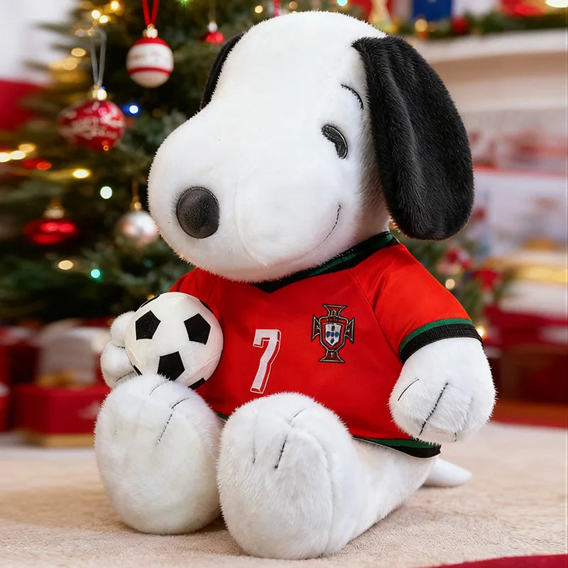 Kawaii Stuffed Doll Snoopy Football Plush Toy Cute Anime Character Stuffed Animal for Kids Birthday Gift and Cartoon Collection