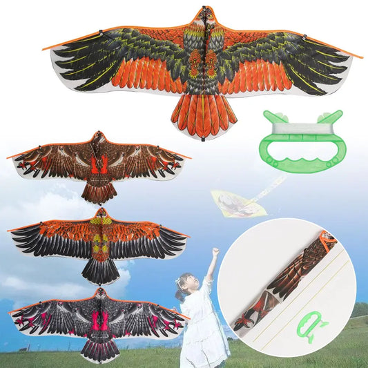 1.1m Eagle Kite With 30 Meter Kite Line Large Eagle Fly Bird Kites Children Best Gift Family Trips Garden Outdoor Sports Game