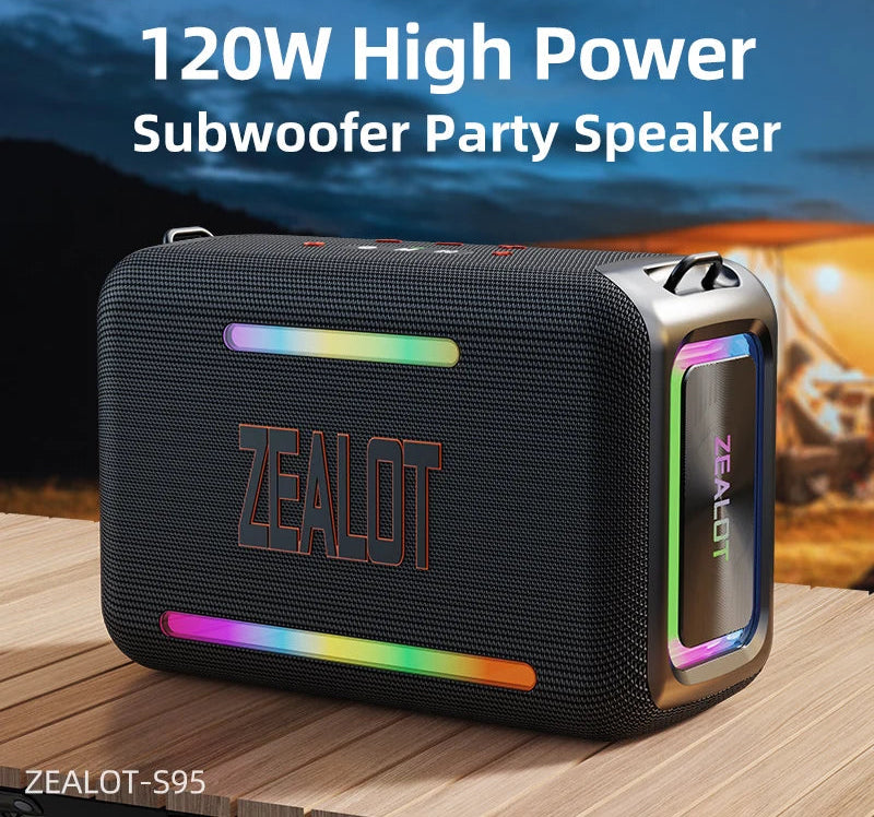 120W RGB Portable Bluetooth Speakers, Massive Bass Party Boombox IPX6 Waterproof Speaker Large, Loud Outdoor Speaker