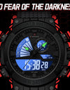 TPU Strap Military Waterproof Digital Luminous Clock Dual Display Quartz Wristwatches