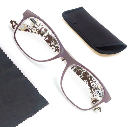 Cat Eye Reading Glasses for Women Round Colorful Classic Frame Spring Hinge Hign Quality Ladies Readers Eyeglasses with Diopter