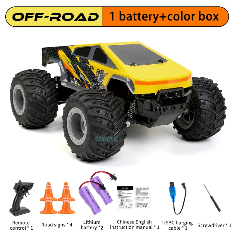 Rc Car Cybertruck Pickup Off-Road RC Vehicle Model With Colorful lamp Remote Control Car Truck Car Toy Gift for s