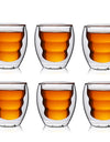 2/4/6pcs Screw Thread Espresso Cups Set Double Wall Glass Coffee Mugs Set 80ml Shot Glass Insulated Teacup Coffee Accessories